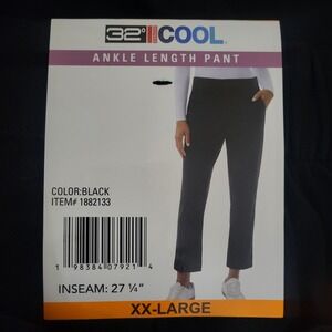 32 Degrees Cool Womens Black Ankle Length Twill Pants XXL 882133 Stretch Utility